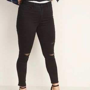 Old Navy Distressed Black Rockstar High-Rise Jeans